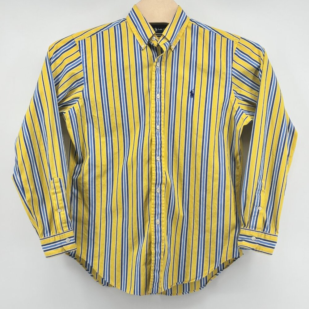 Polo Ralph Lauren Mens Classic Fit Multicolor Striped LS Button Down Shirt MD‎